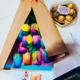 Ramo Multicolor 12 Rosas Más Bombones Chocolate Ferrero