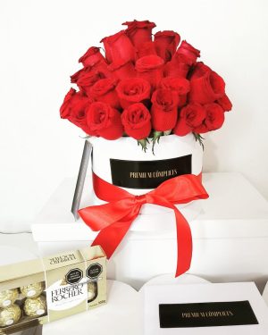 Box de 50 rosas rojas premium