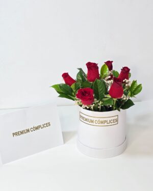 BOX PREMIUM DE ROSAS ROJAS EN ARREGLO