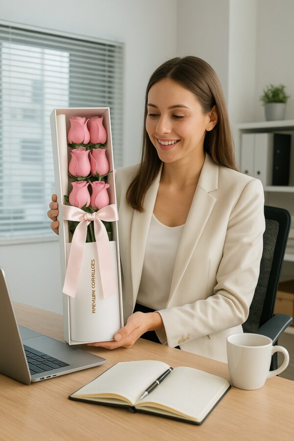 RAMO DE 5 ROSAS ROSADO FUERTE