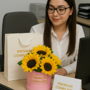caja de girasoles día de la secretaria