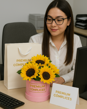 BOX ROSADO DE 6 GIRASOLES