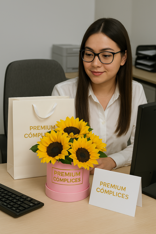 caja de girasoles día de la secretaria